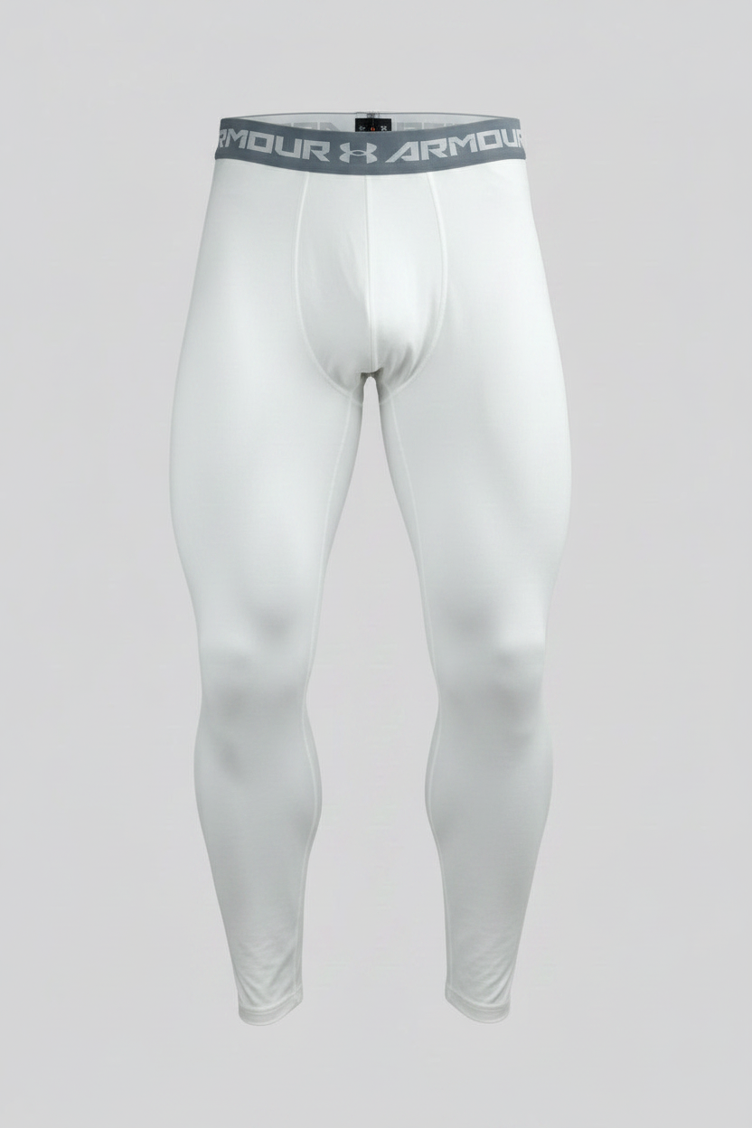 Mallas de entrenamiento Under Armour 🏋🏽 Pro Dri-FIT para hombre en Color blanco y cintura gris Talla XXL