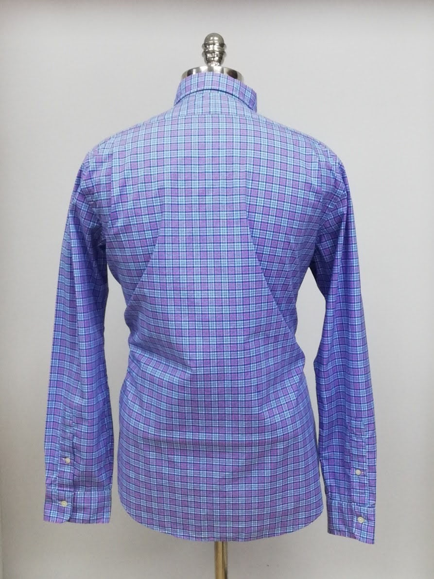 Camisa Polo Ralph Lauren 🏇🏼 con patrón de cuadros rosado, azul y celeste Talla L Entalle Regular