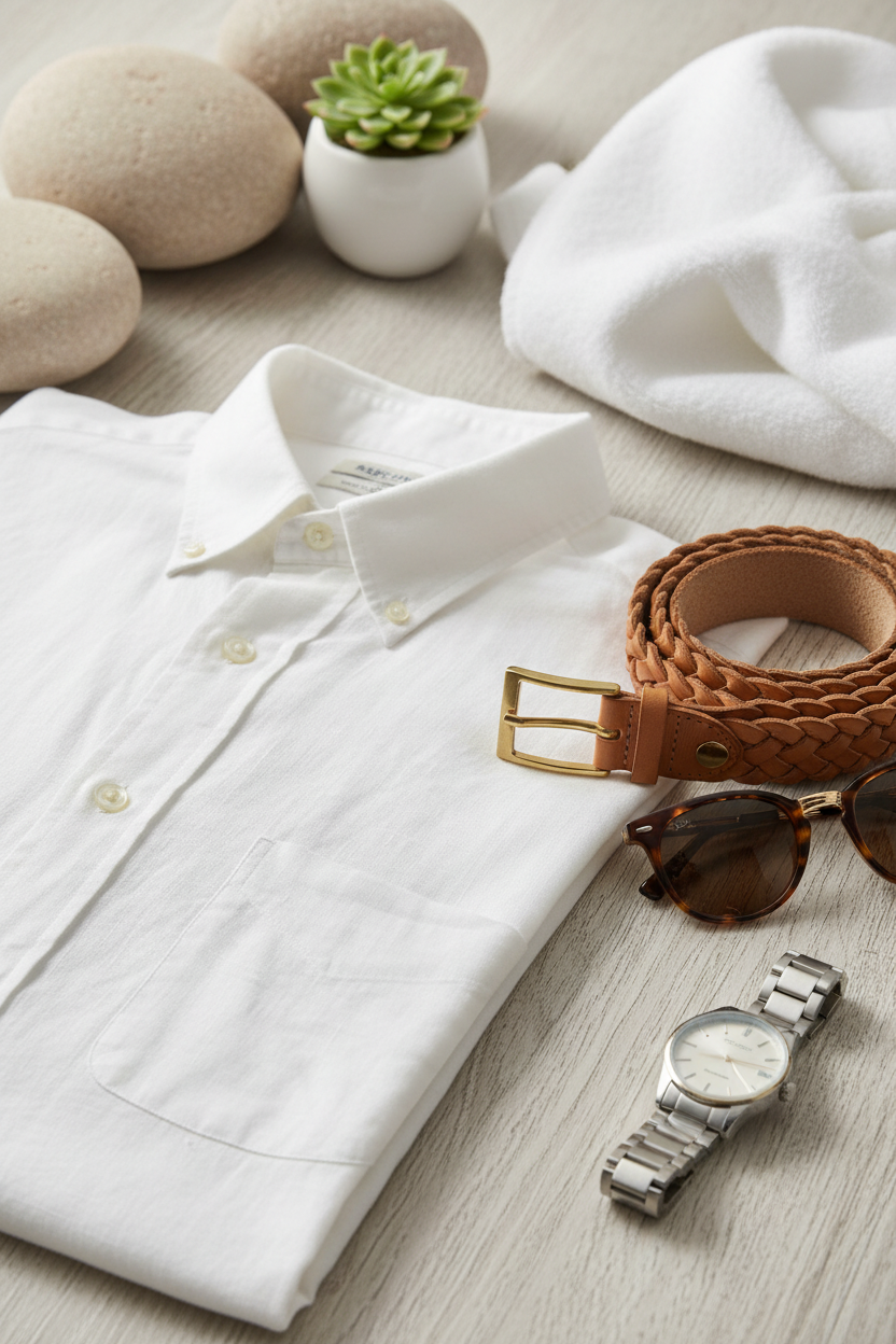 Camisa Brooks Brothers 🐑 De lino color blanco Talla L Entalle Regular