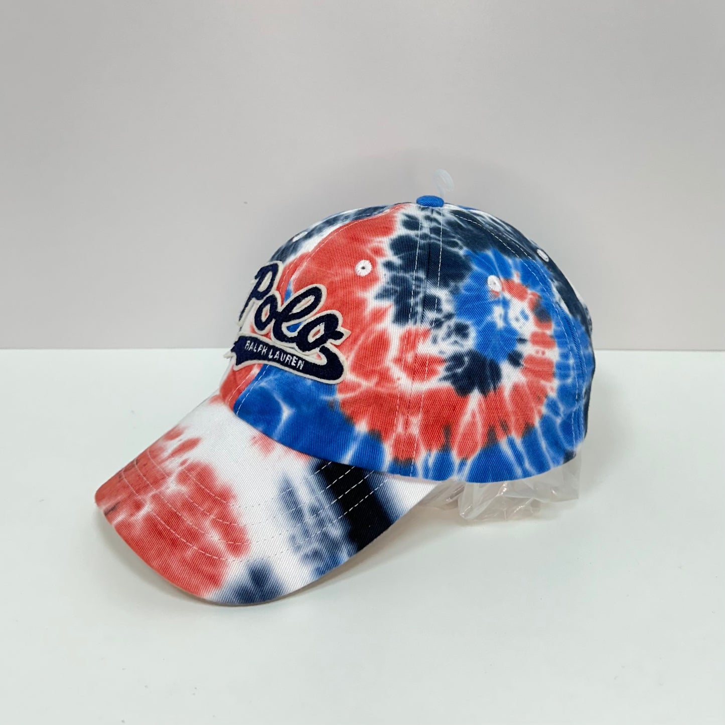 Gorra Polo Ralph Lauren 🏇🏼 con diseño tie-dye multicolor y logo tradicional en azul oscuro