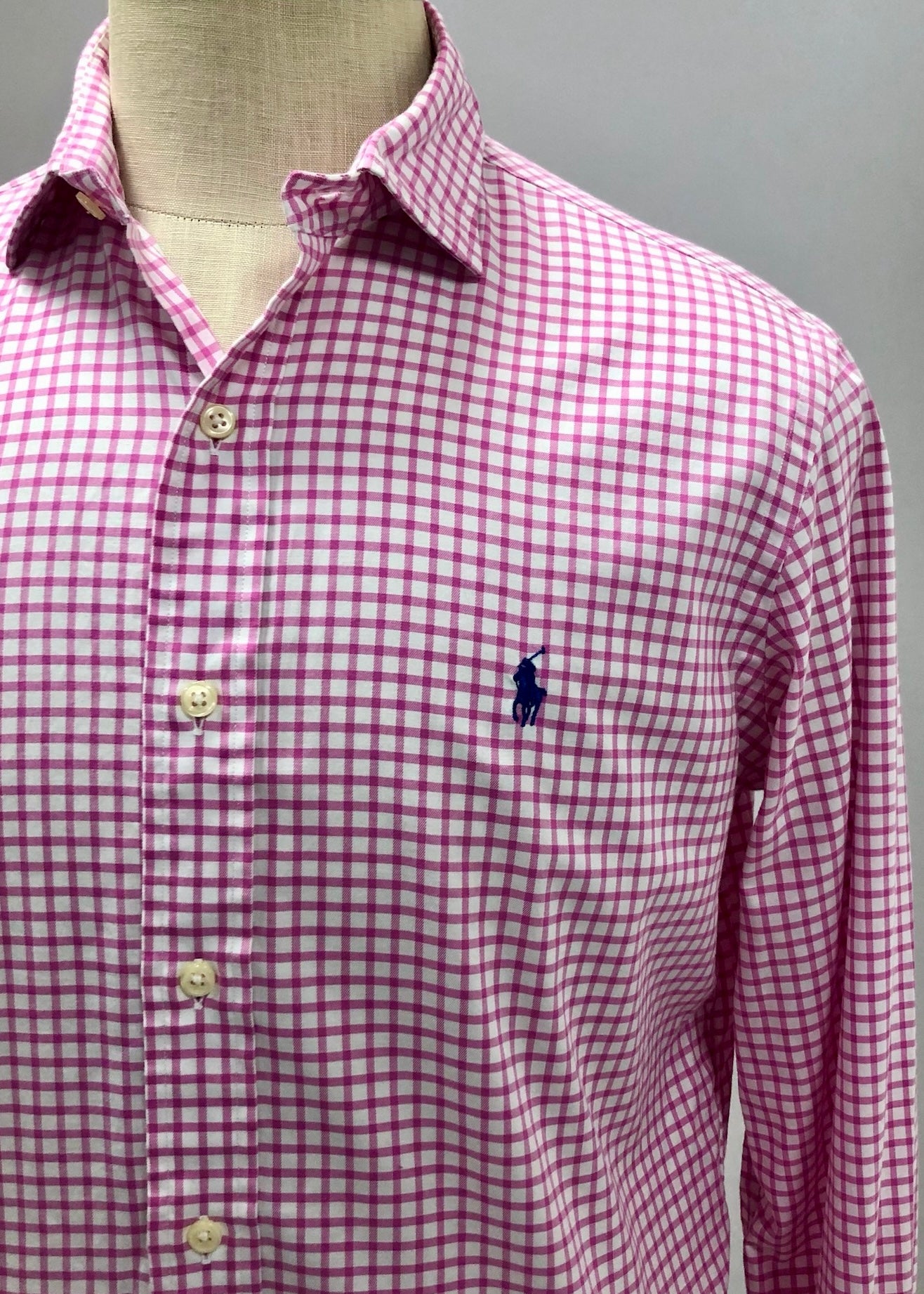 Camisa de botones Polo Ralph Lauren 🏇🏼 de cuadros en violeta y blanco Talla M Entalle Regular