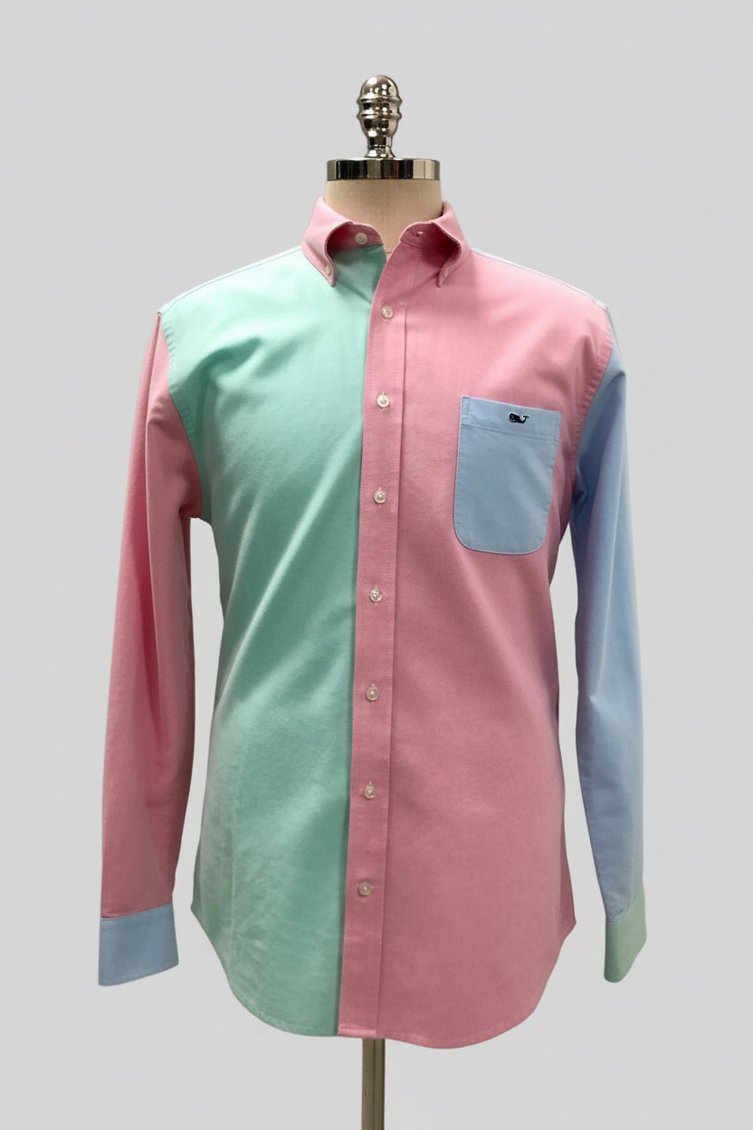 Camisa de botones Vineyard Vines 🐳 Oxford con franjas multicolor Talla L Entalle Slim Fit