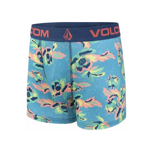Boxers Briefs Volcom 🏄🏽‍♂️ Tela Performance color turquesa y diseño floral Talla L