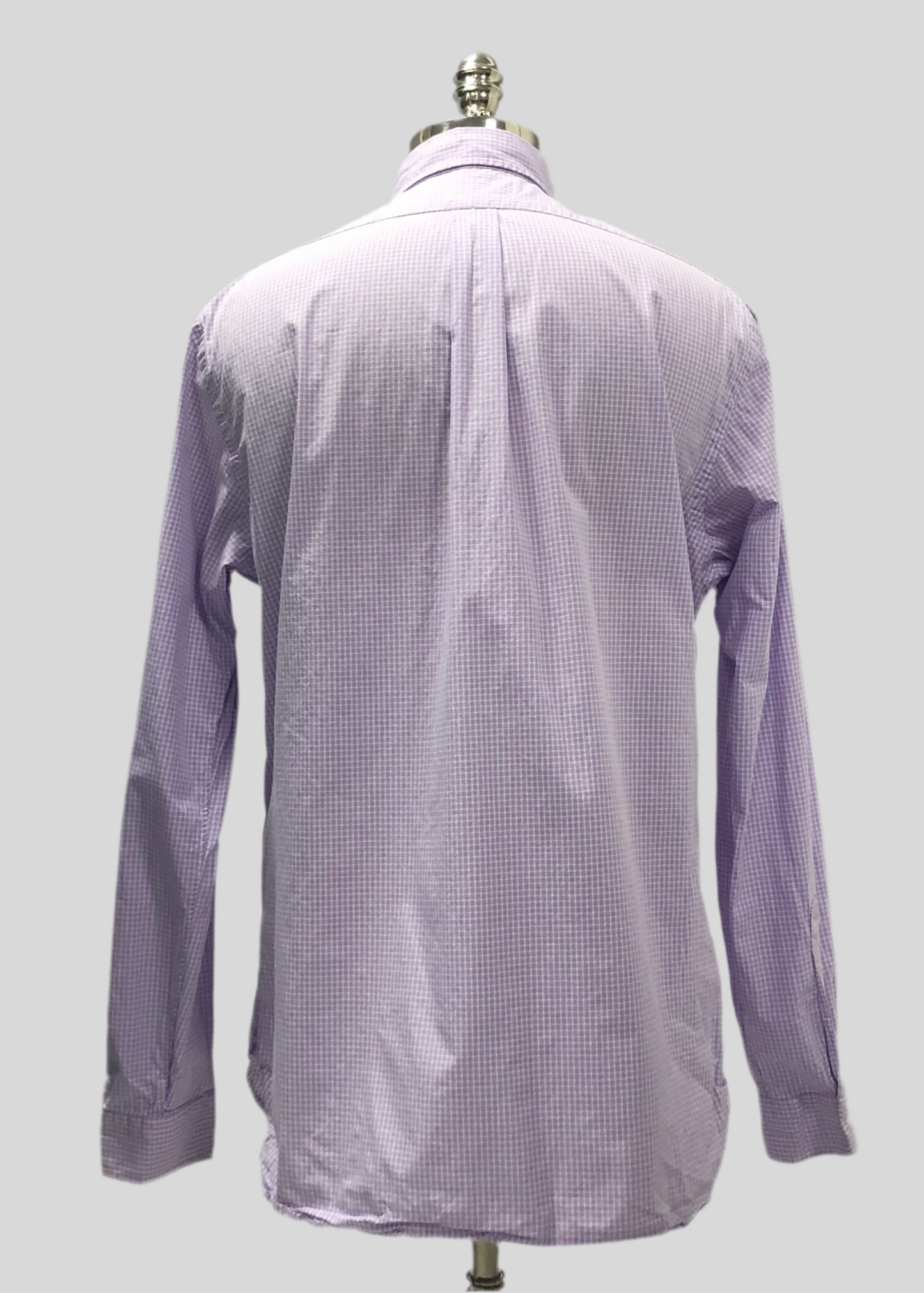 Camisa Polo Ralph Lauren 🏇🏼 con patron de cuadros gingham en color morado y blanco Talla L Entalle Regular