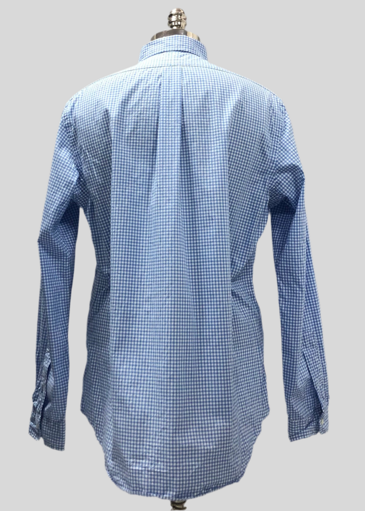 Camisa Polo Ralph Lauren 🏇🏼 con patron de cuadros gingham celeste y blanco Talla L Entalle Clásico