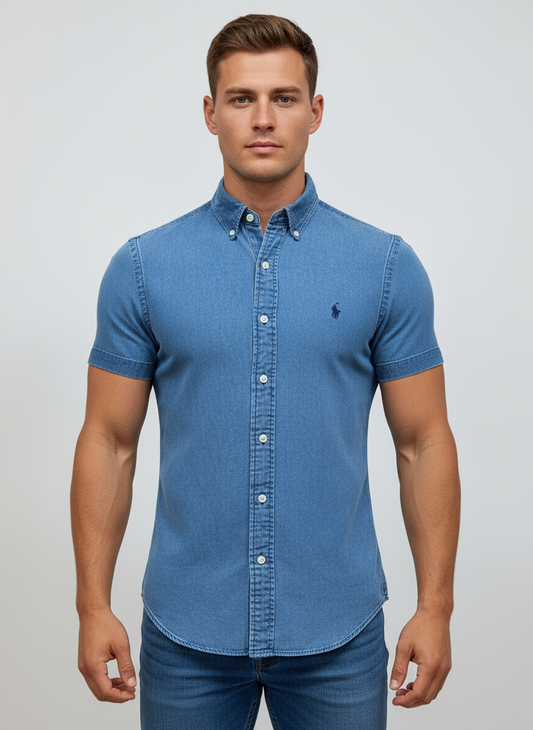 Camisa de botones Polo Ralph Lauren 🏇🏼 de jeans en color azul oscuro Talla XS Entalle Slim Fit