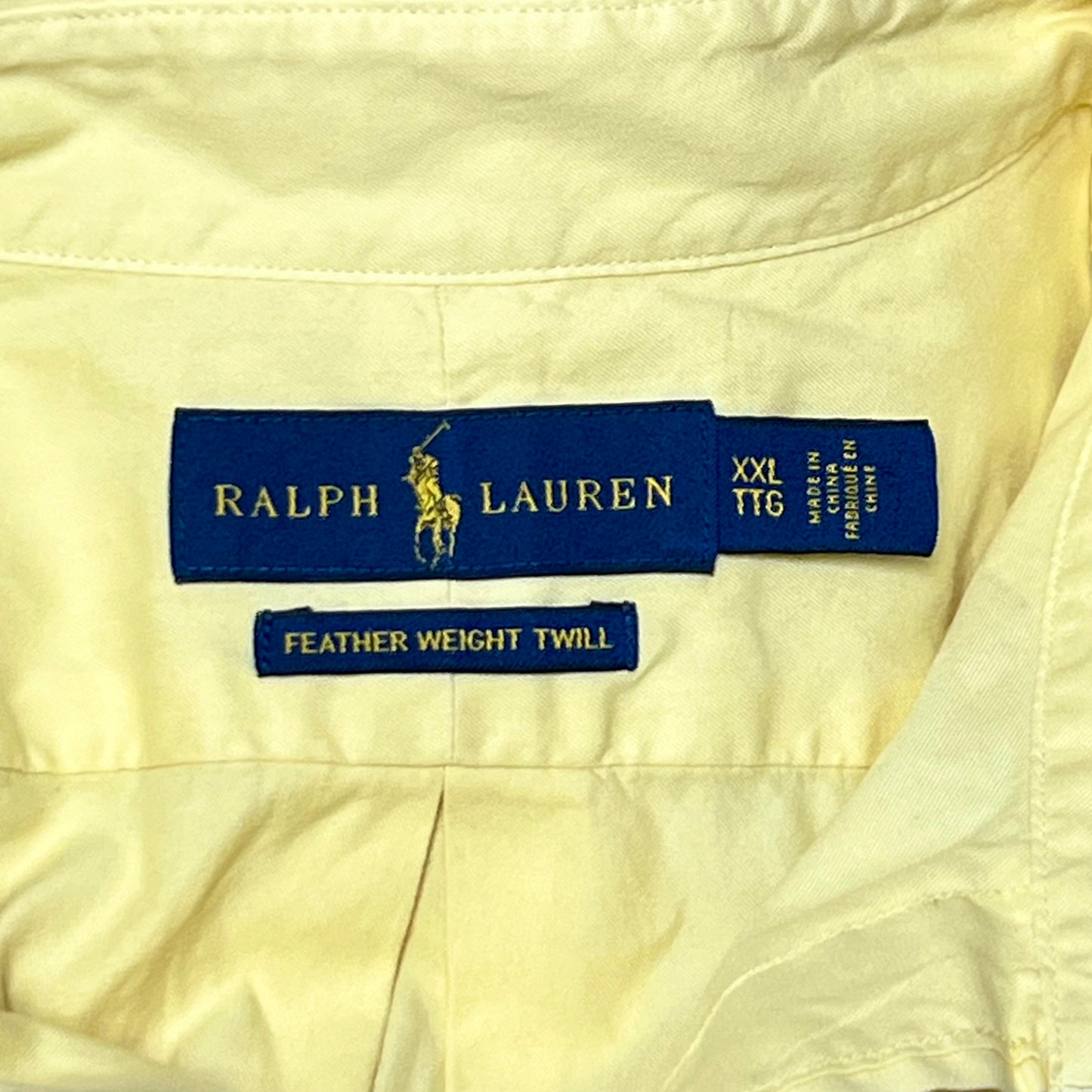 Camisa de botones Polo Ralph Lauren 🏇🏼 en color amarillo claro Talla XXL Entalle Regular