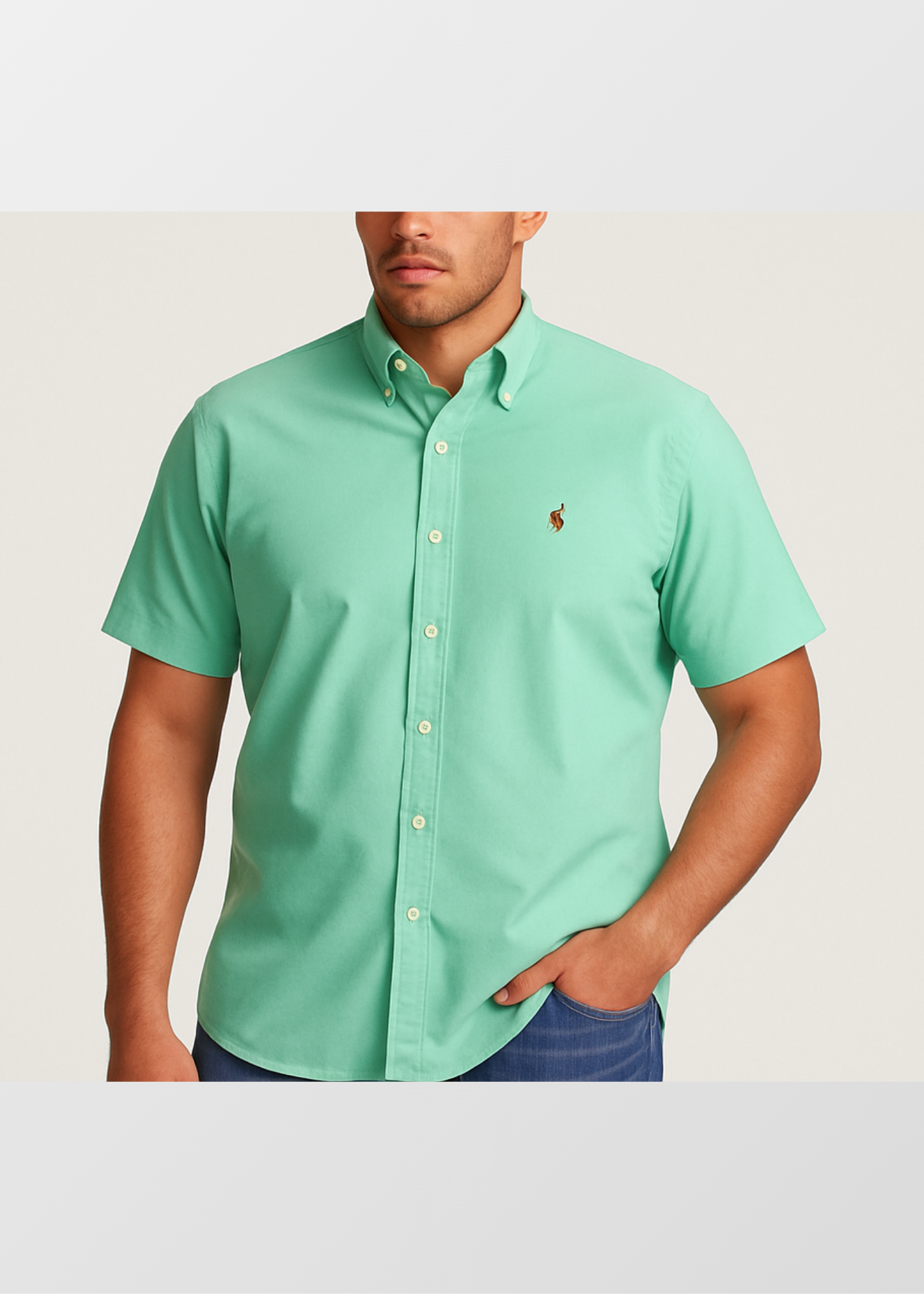 Camisa de botones Polo Ralph Lauren 🏇🏼 Oxford Color verde menta Talla XXL Entalle Regular