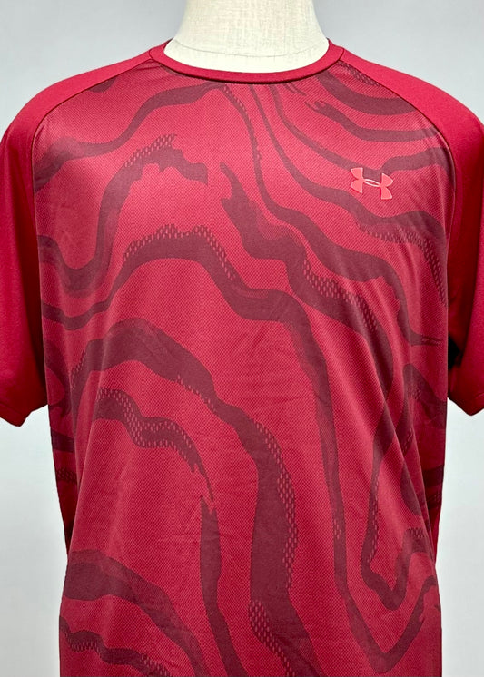 Camiseta de entrenamiento cuello redondo Under Armour 🏋🏽 color rojo oscuro manga corta Talla XL