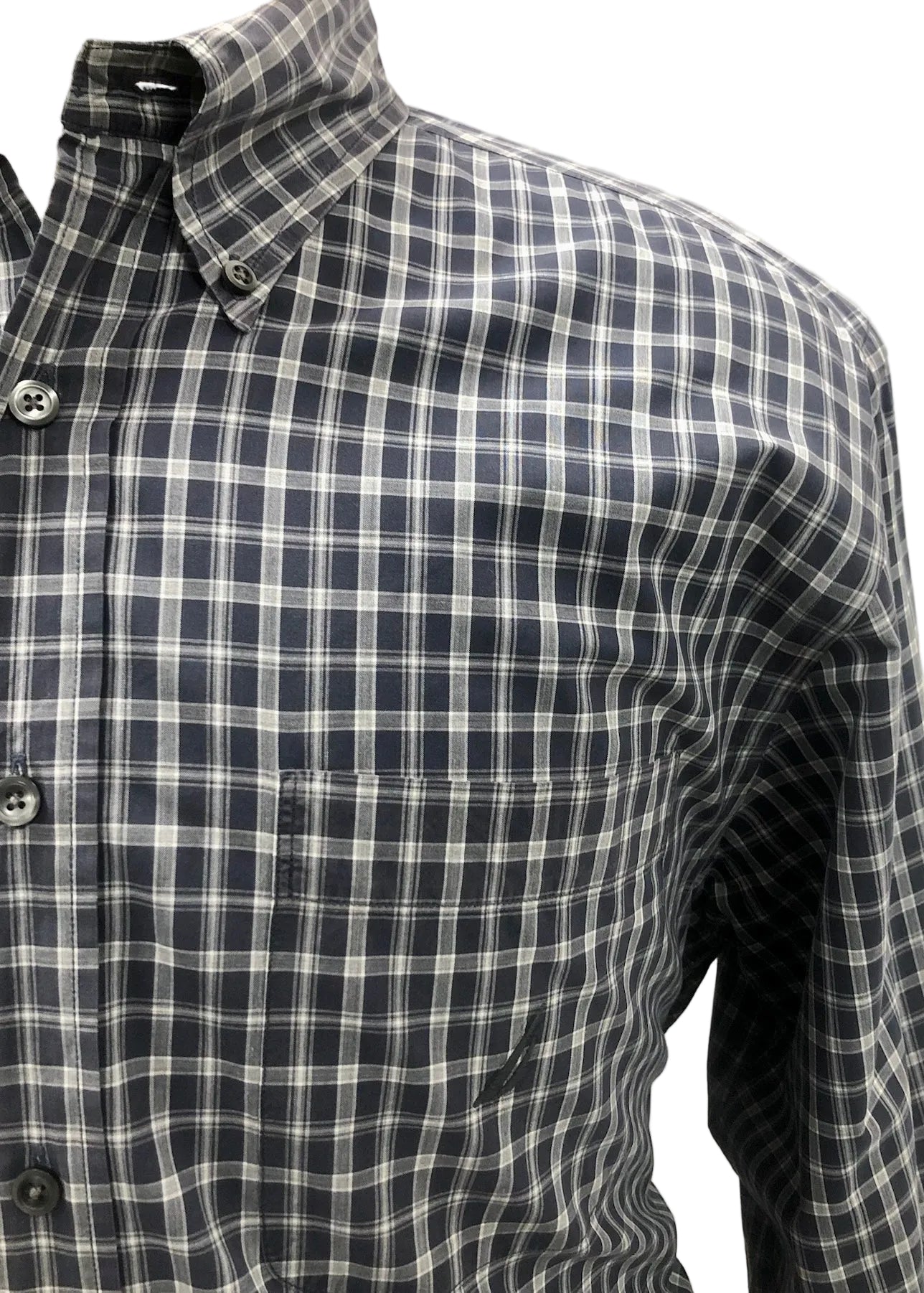 Camisa de botones Nautica ⚓️ de cuadros en color negro y blanco Talla L Entalle Regular