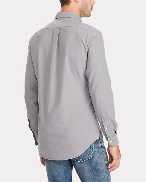 Camisa de botones Polo Ralph Lauren 🏇🏼 Oxford en color gris Talla XL Entalle Clásico