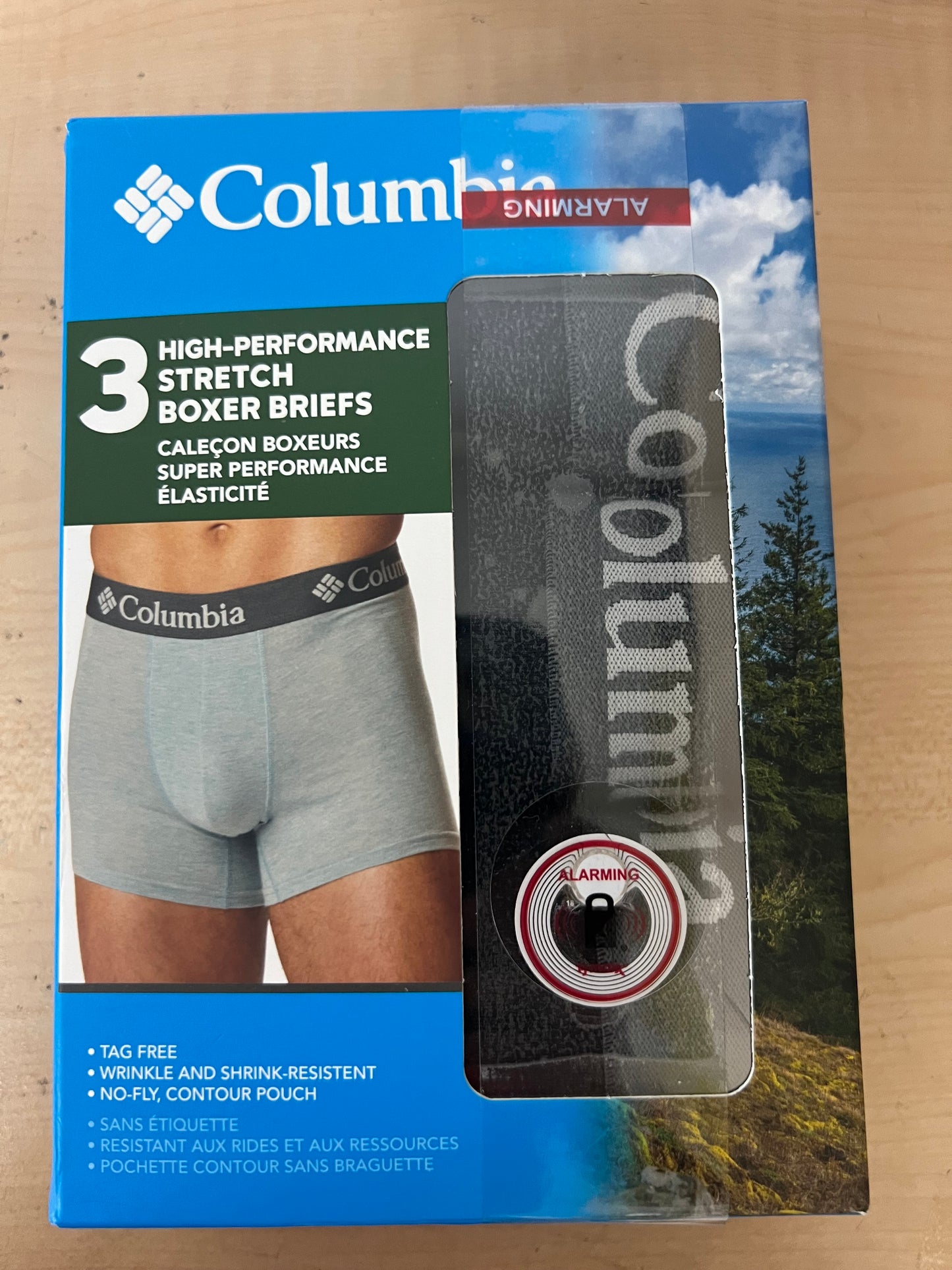 Paquete de 3 Boxers Briefs Columbia 🔷 Tela de algodón stretch color Negro Talla M