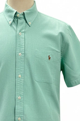 Camisa de botones Polo Ralph Lauren 🏇🏼 Oxford Color verde menta Talla XL Entalle Regular