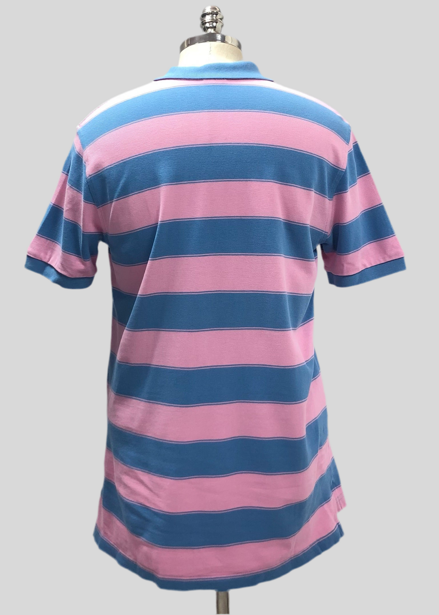 Camiseta Polo Brooks Brothers 🐑 con patrón de rayas en color rosado y celeste Talla L Entalle Regular
