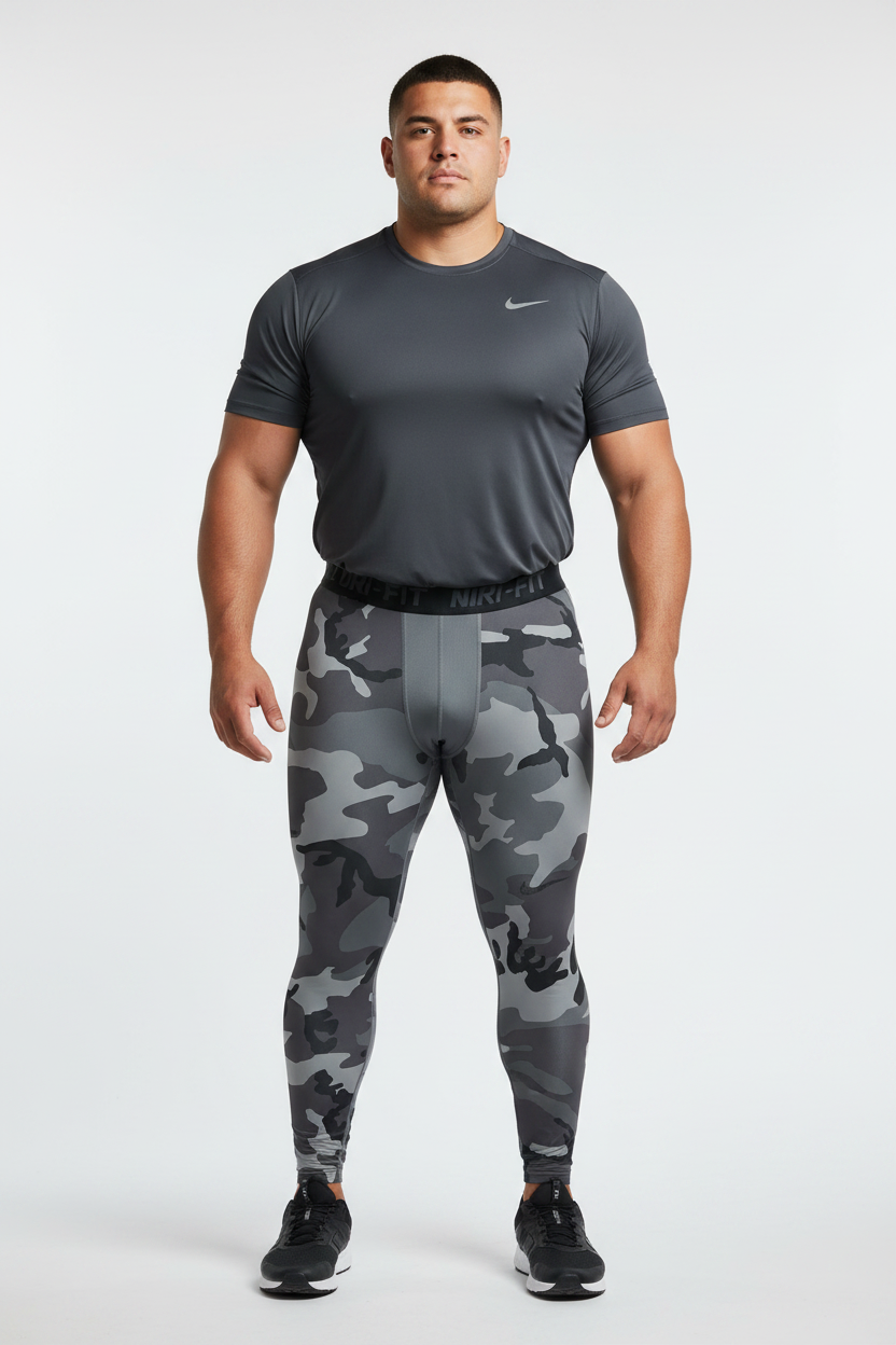 Malla de entrenamiento licra Nike ✔️ Pro Dri-FIT de 3/4 de largo de hombre con diseño de camuflaje en gris cintura gris oscuro Talla L