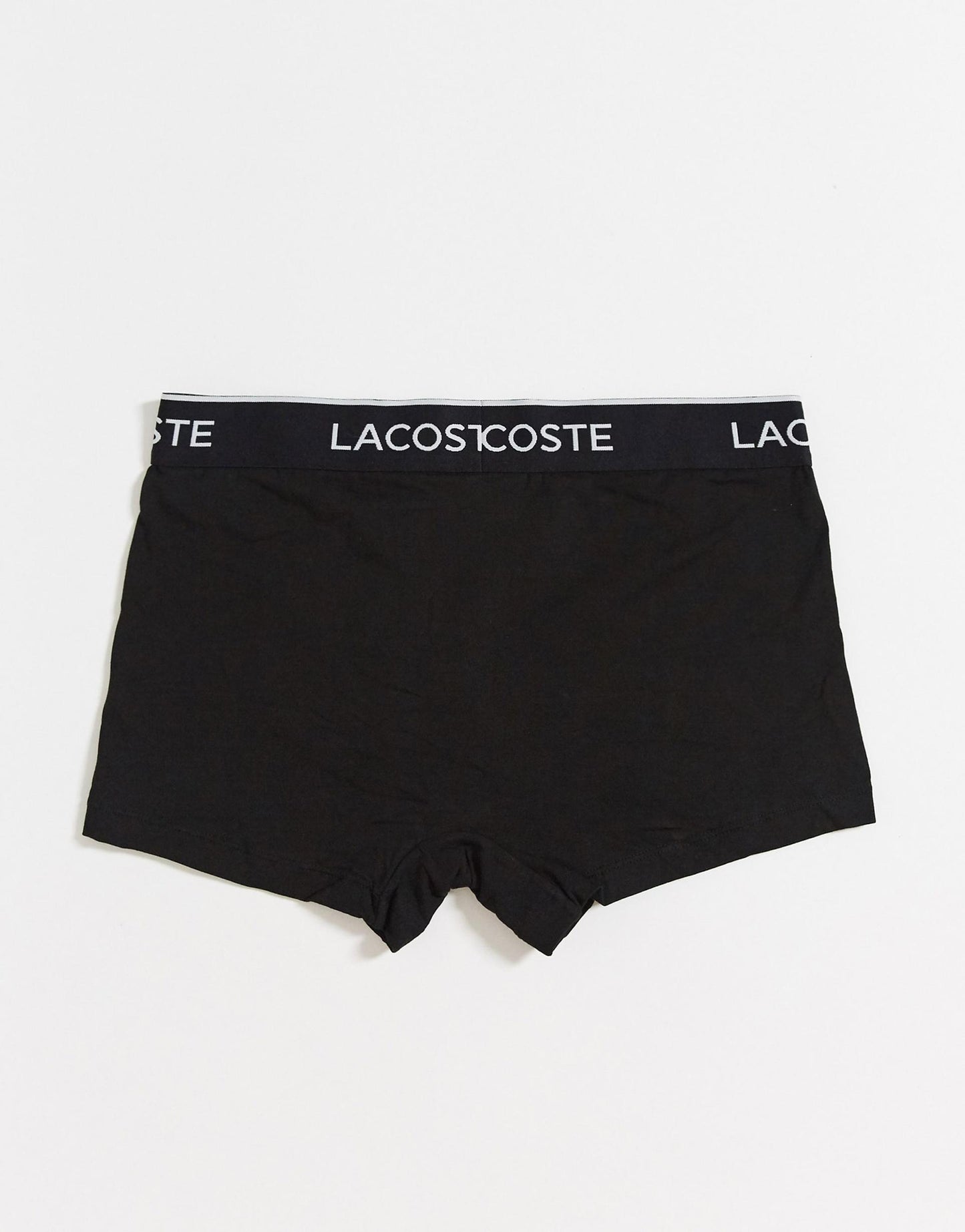 Paquete de 3 Boxer Briefs Lacoste 🐊 Tela algodón stretch color blanco, gris y negro Talla M