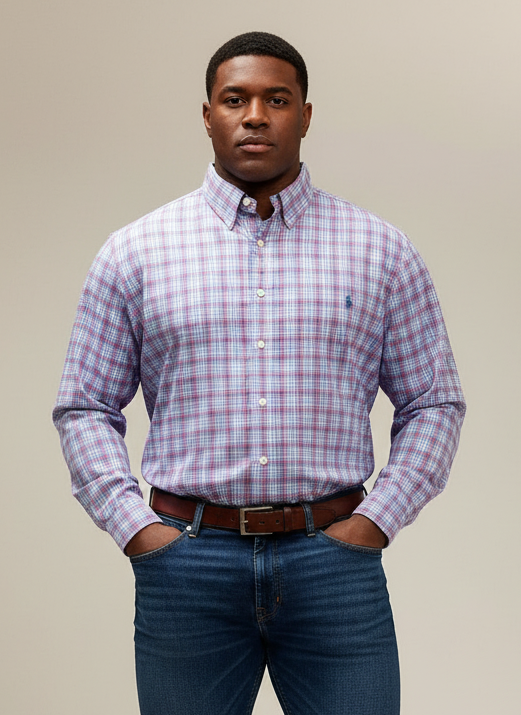 Camisa de botones Polo Ralph Lauren 🏇🏼 con patron de cuadros Rojo, azul y blanco Talla XL Entalle Slim Fit