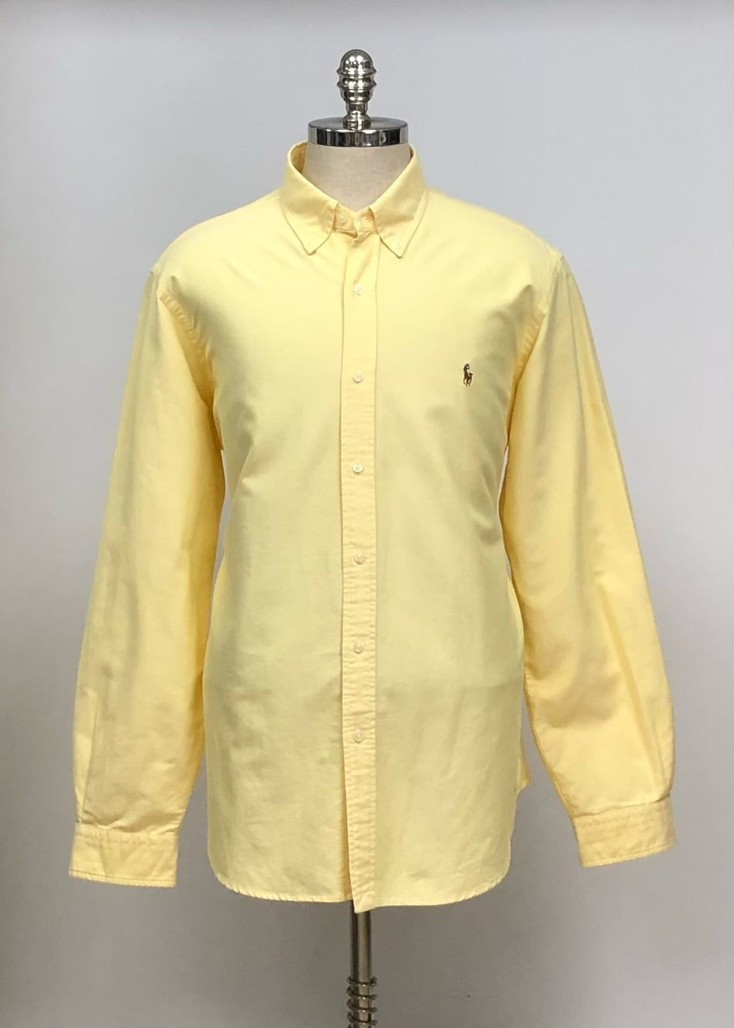 Camisa de botones Polo Ralph Lauren 🏇🏼 Oxford en color amarillo claro Talla XL Entalle Regular