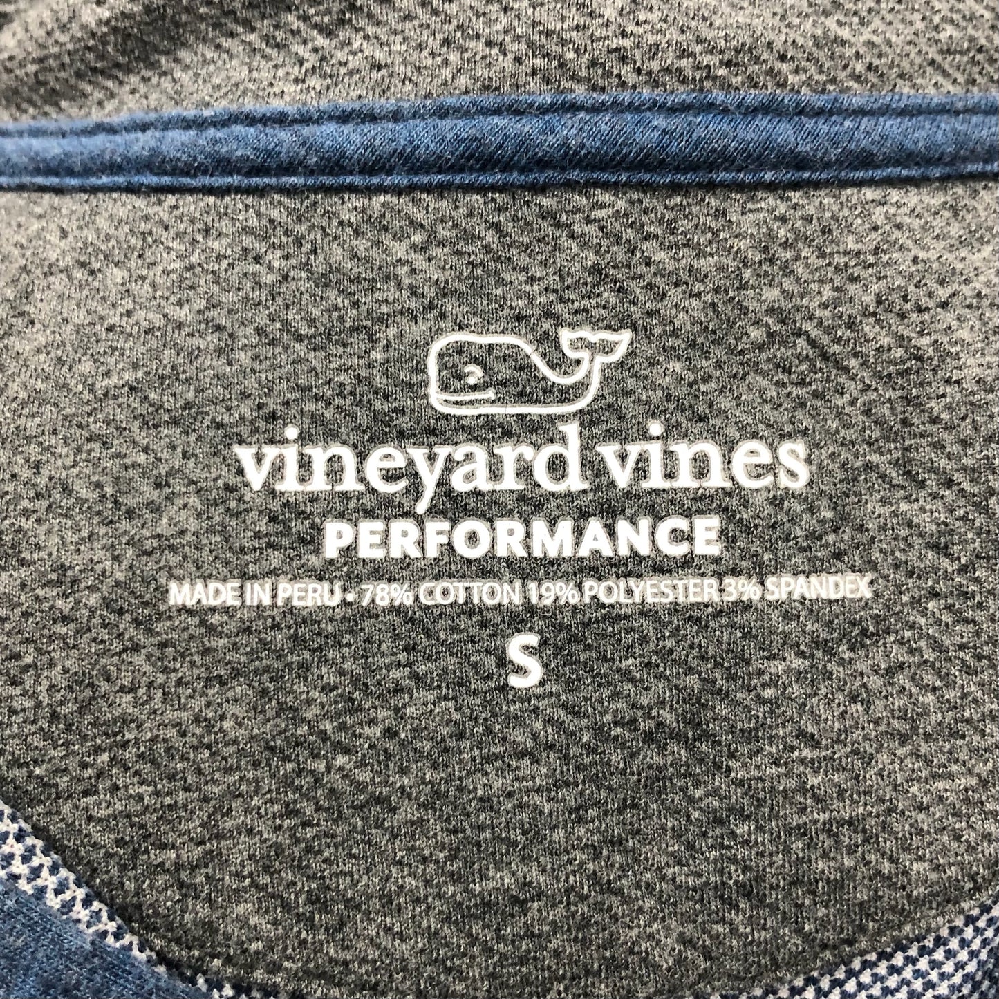 Sueter Jersey Vineyard Vines 🐳 color azul grisáceo Tela algodón Pima Talla S