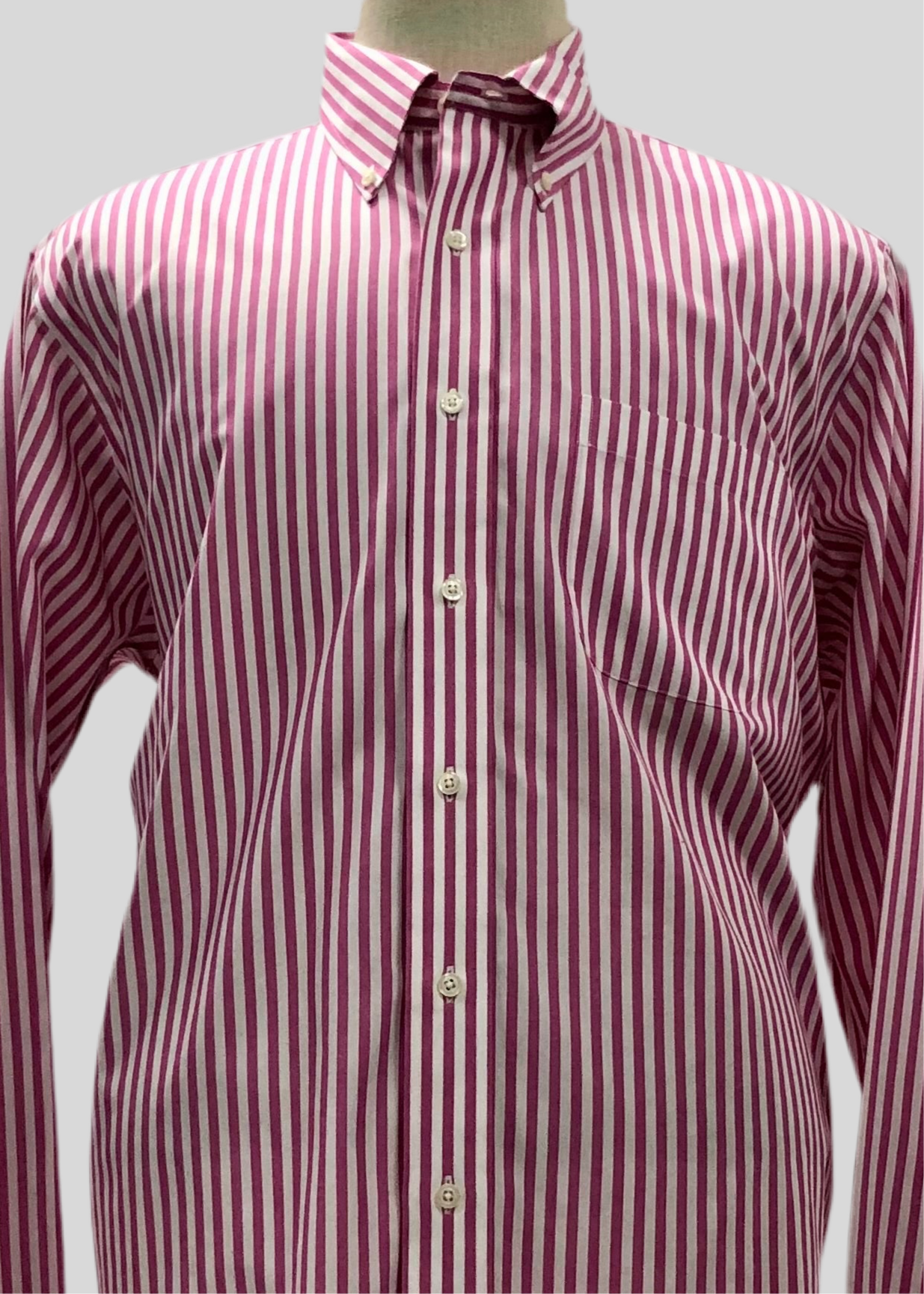 Camisa Brooks Brothers 🐑 con patrón de rayas en rojo y blanco Talla XL Entalle Clásico