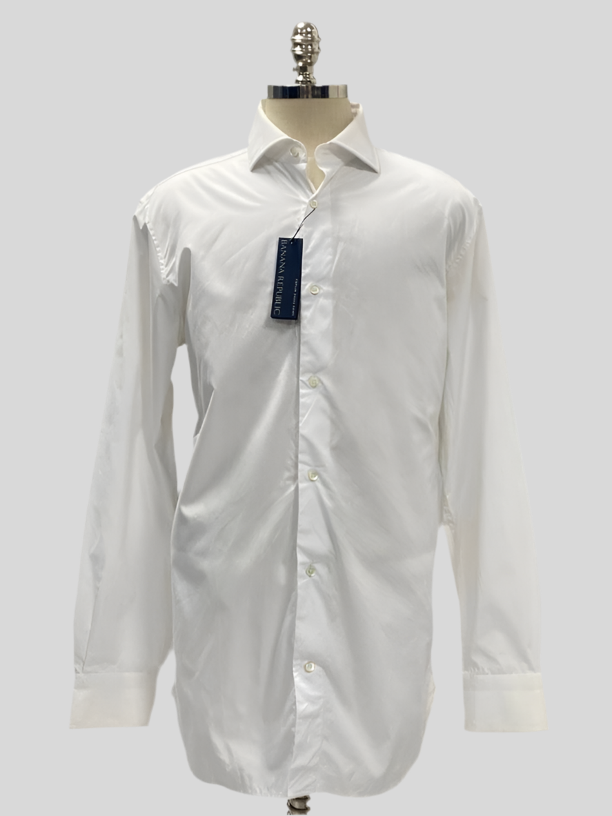 Camisa de botones Banana Republic en color blanco Talla L Entalle Slim Fit (ver descripción)