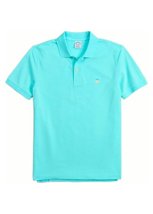 Camiseta Polo Brooks Brothers 🐑 color turquesa intenso Talla XL Entalle Regular