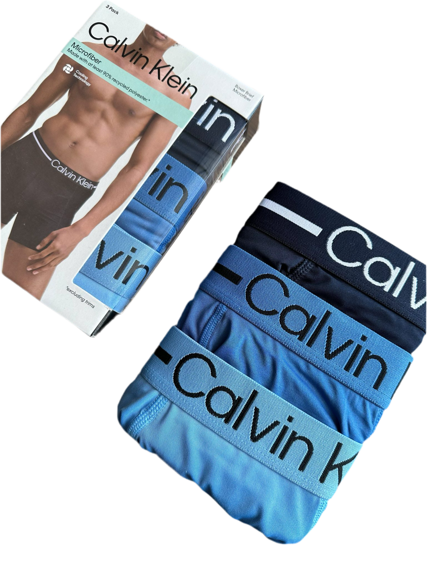 Paquete de 3 Calzoncillos tipo Boxer Calvin Klein de Microfibra - Cooling Technology en Talla XL