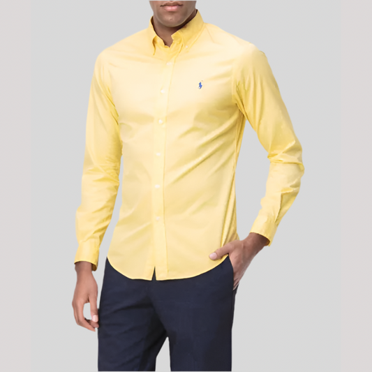 Camisa de botones Polo Ralph Lauren 🏇🏼 en color amarillo claro Talla XXL Entalle Regular