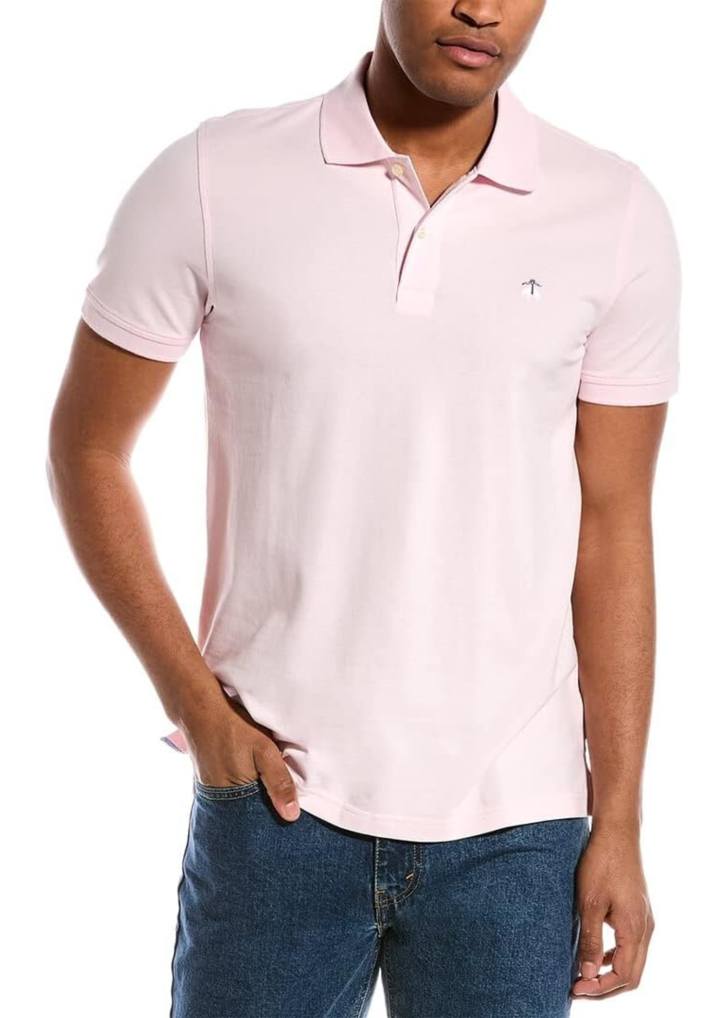Camiseta Polo Brooks Brothers 🐑 color rosado claro Talla M Entalle Slim Fit