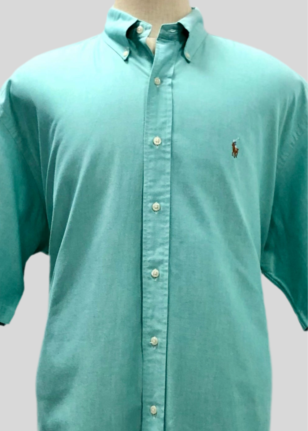 Camisa de botones Polo Ralph Lauren 🏇🏼 Oxford Color verde menta Talla XXL Entalle Regular