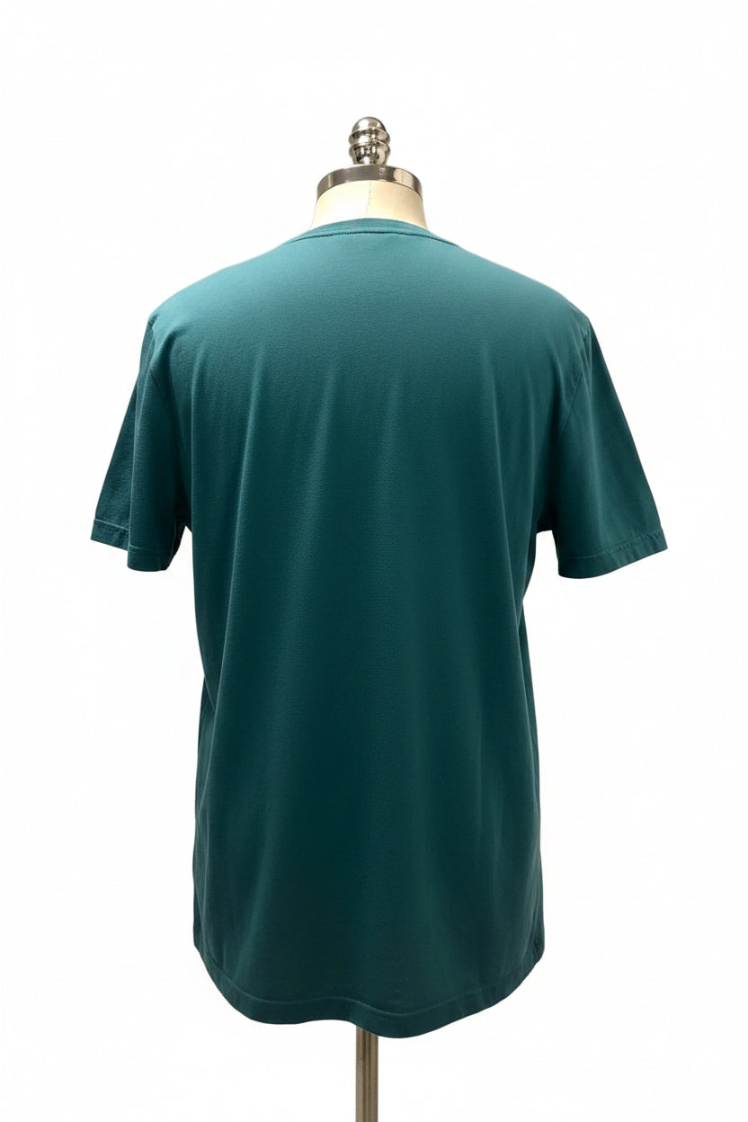 Camiseta cuello redondo Brooks Brothers 🐑 color verde esmeralda y logo dorado Talla XL