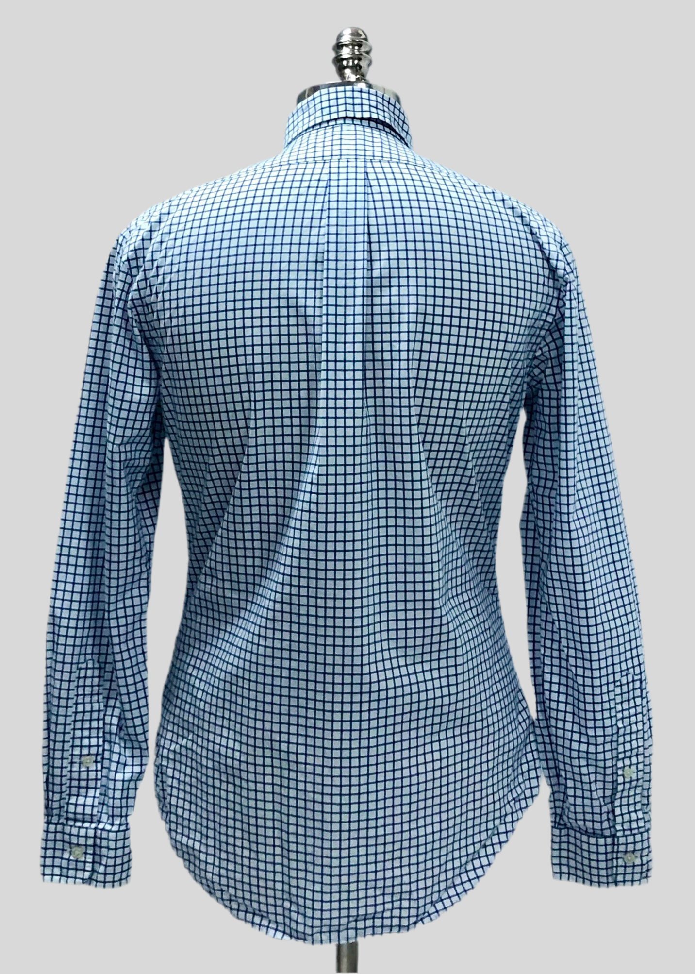 Camisa de botones Polo Ralph Lauren 🏇🏼 color blanco de cuadros en azul Talla M Entalle Slim Fit