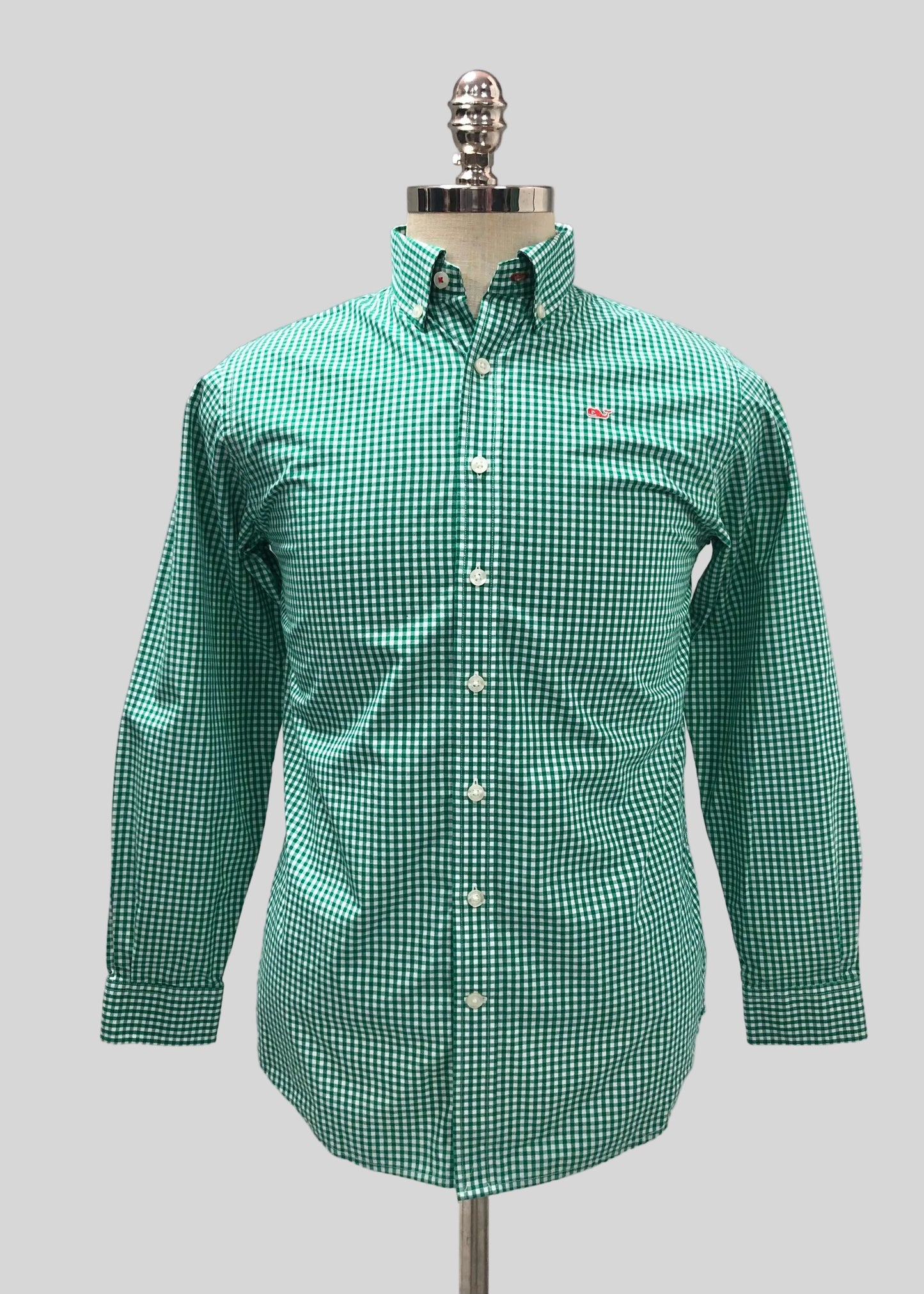 Camisa de niño Vineyard Vines 🐳 con patrón de cuadros en color blanco y verde Talla L Entalle Regular