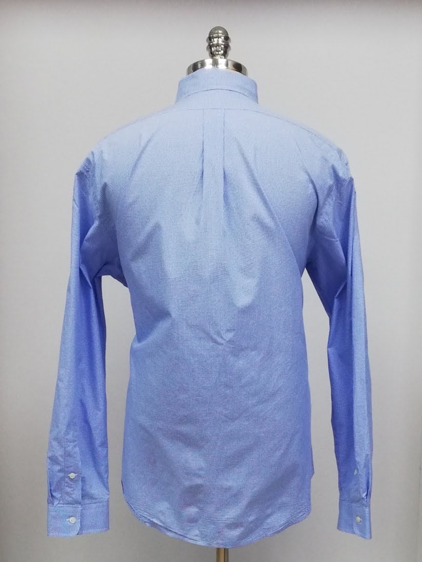 Camisa Polo Ralph Lauren 🏇🏼 con patron de cuadros finos celeste y blanco Talla XL Entalle Regular