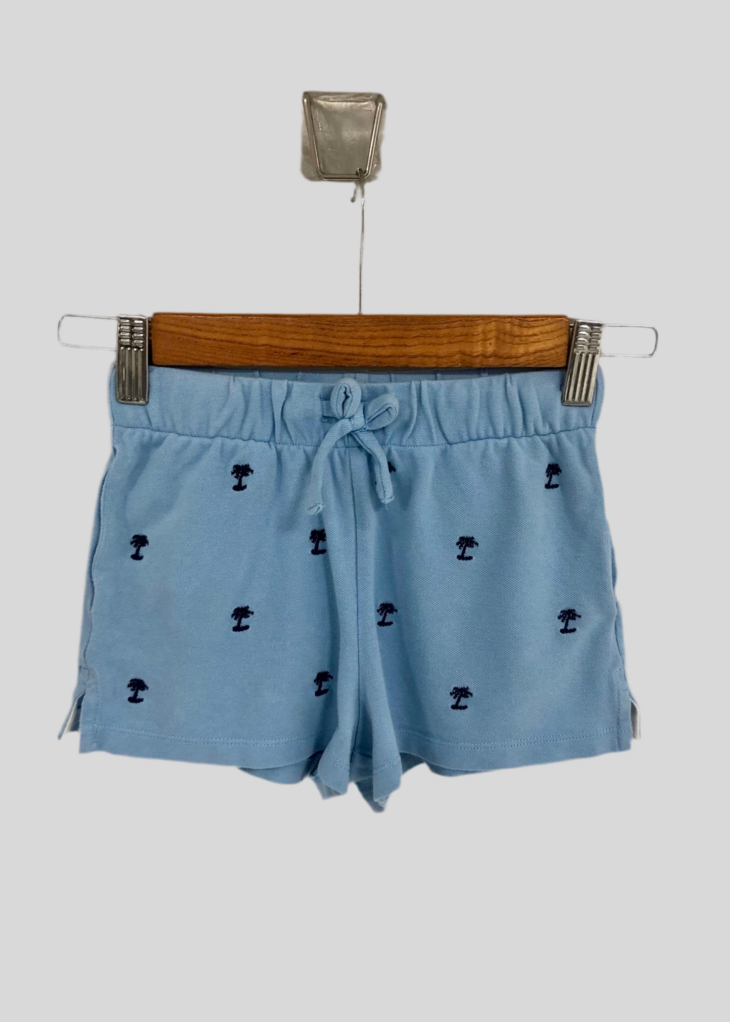 Short lounge de niña Polo Ralph Lauren 🏇 color celeste con diseño de logos Talla 7