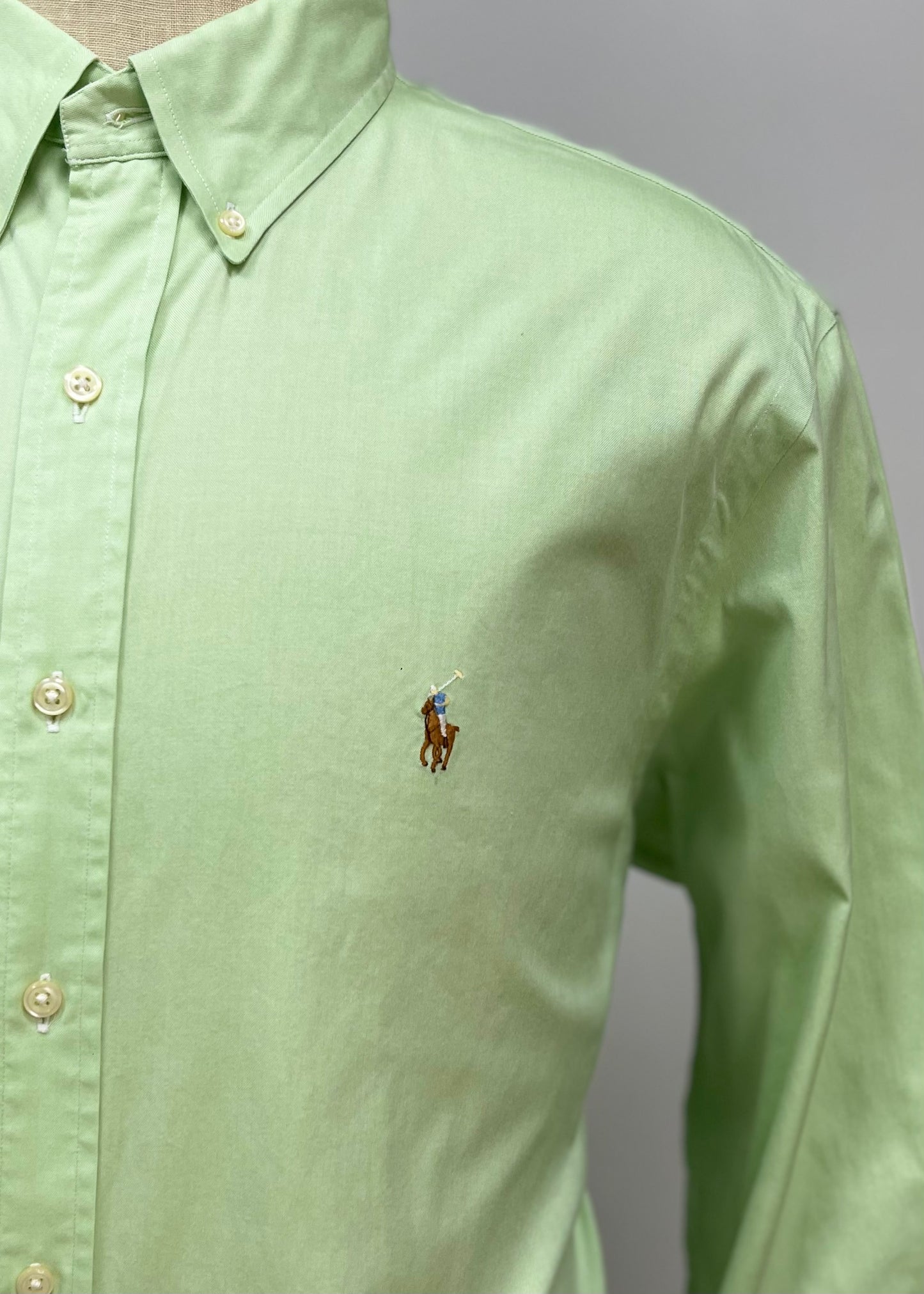 Camisa de botones Polo Ralph Lauren 🏇🏼 color verde claro Talla XL Entalle Regular