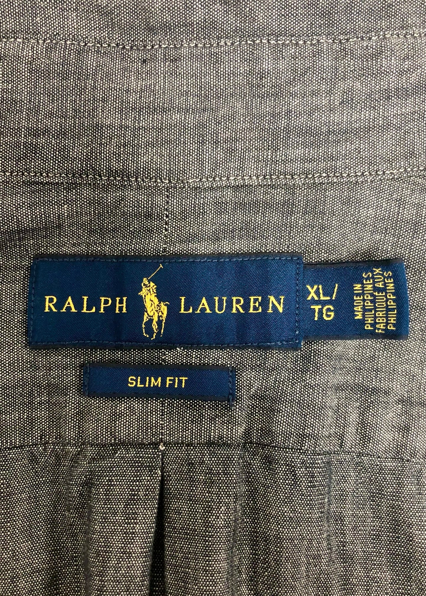Camisa de botones Polo Ralph Lauren 🏇🏼  en color gris oscuro degradado Talla XL Entalle Slim Fit