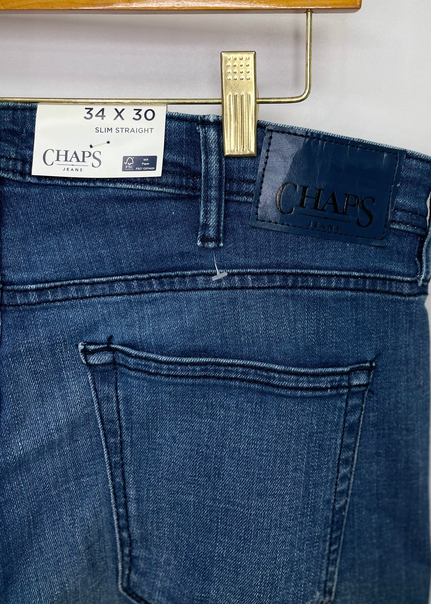 Pantalon jeans Chaps 🇺🇸 color azul Talla 34x30 Corte Slim Fit