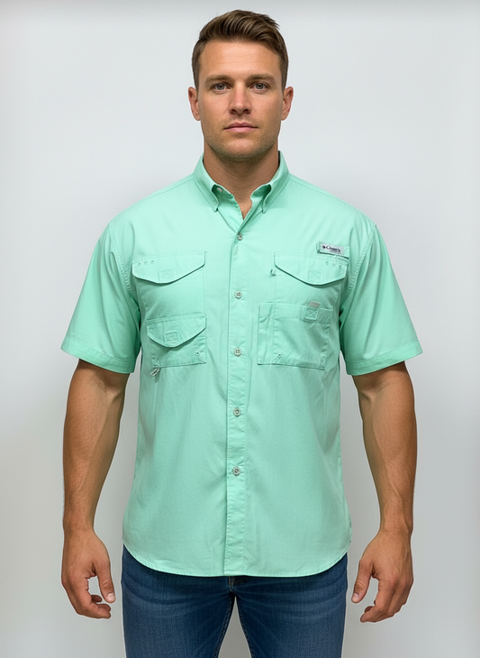 Camisa Columbia 🔹color vede con Omni Shade Manga corta Talla L