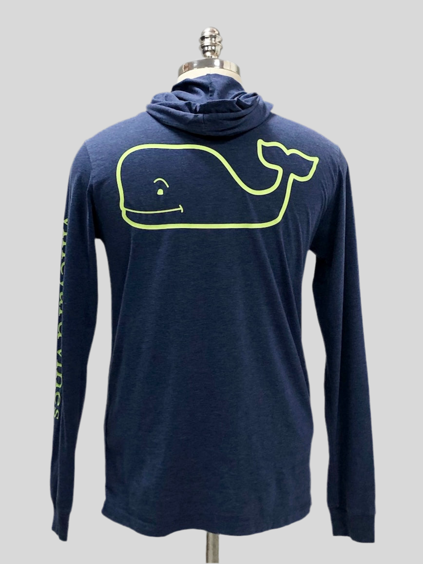 Camiseta con capucha Vineyard Vines 🐳 color azul grisaceo con Diseño de Ballena Talla S