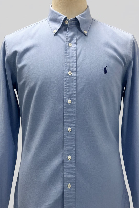 Camisa de botones Polo Ralph Lauren 🏇🏼 de cuadros finos celeste y blanco Talla L Entalle Regular
