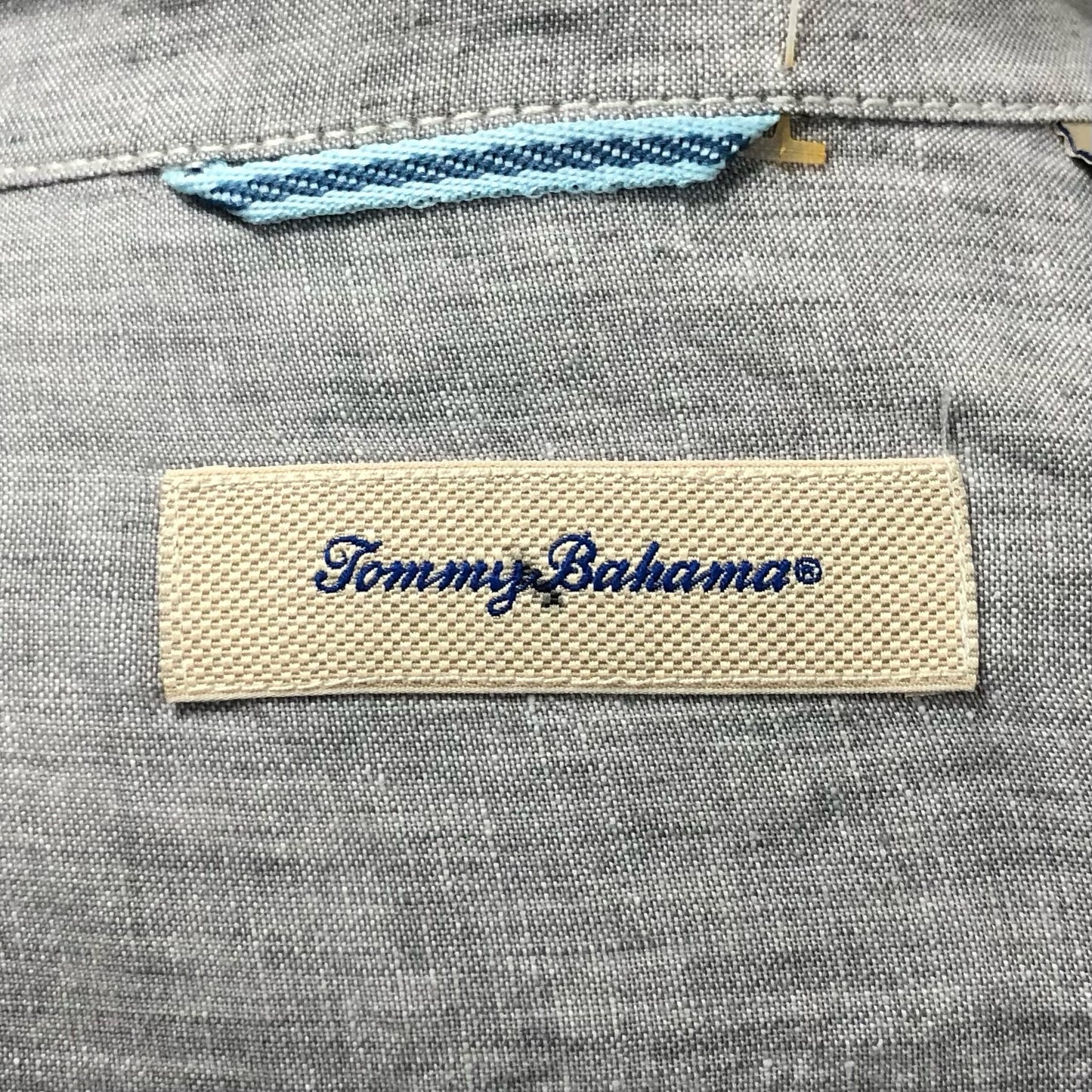 Camisa de botones Tommy Bahama 🌴 De lino en color gris claro Talla XXL Entalle Regular