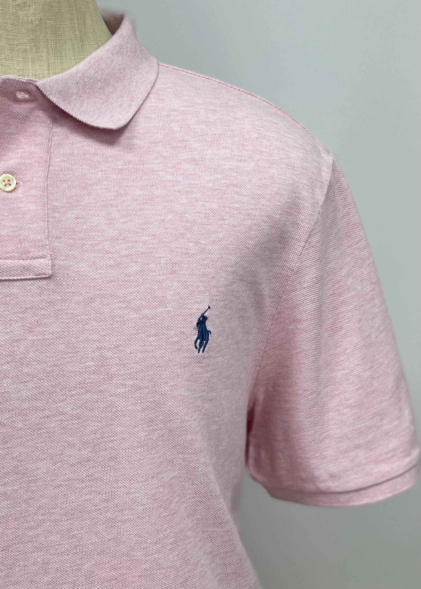 Camiseta Polo Ralph Lauren 🏇🏼color rosado claro Talla XL Entalle Clásico