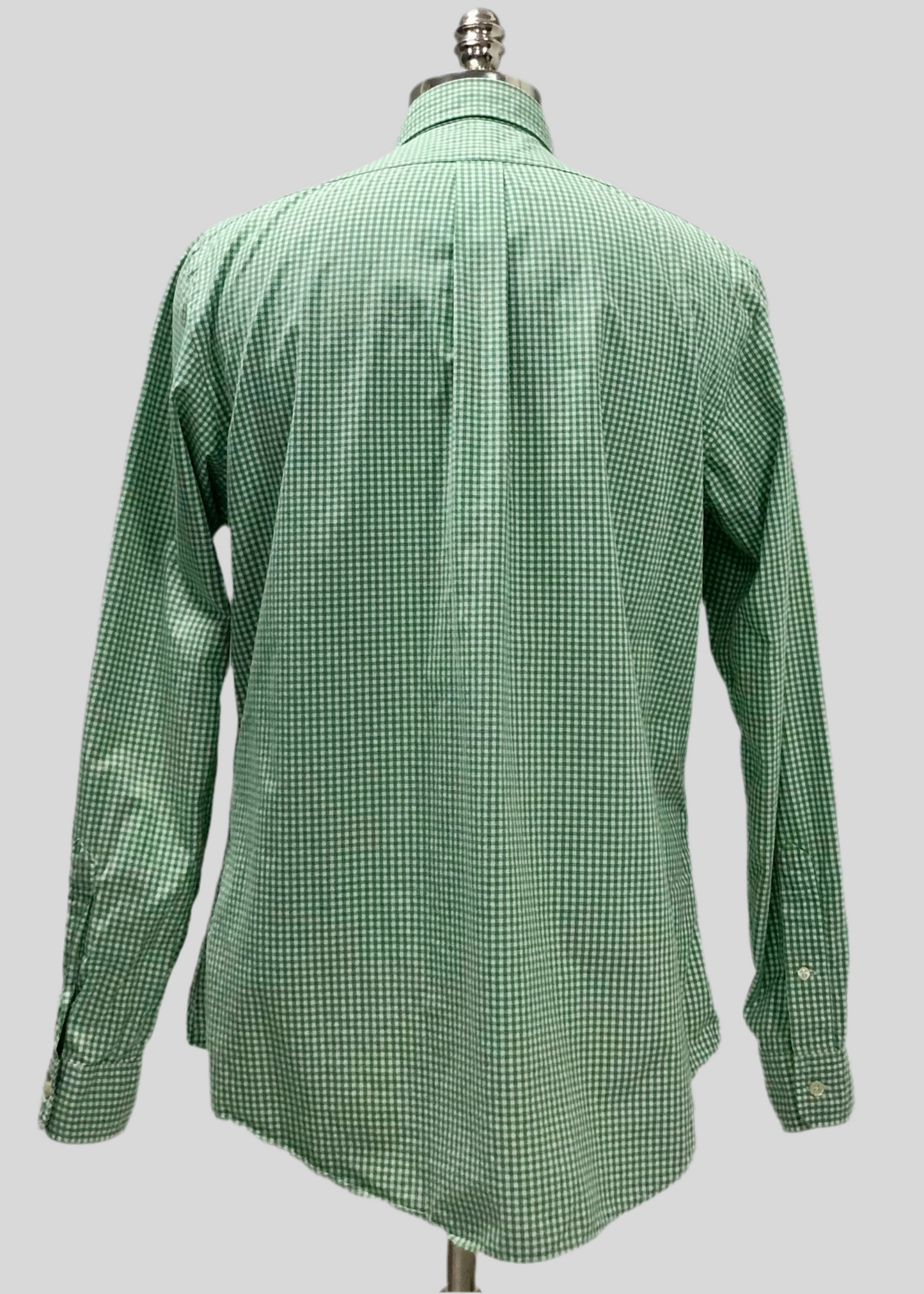 Camisa de botones Polo Ralph Lauren 🏇🏼 de cuadros gingham verde claro y blanco Talla L Entalle Custom Fit