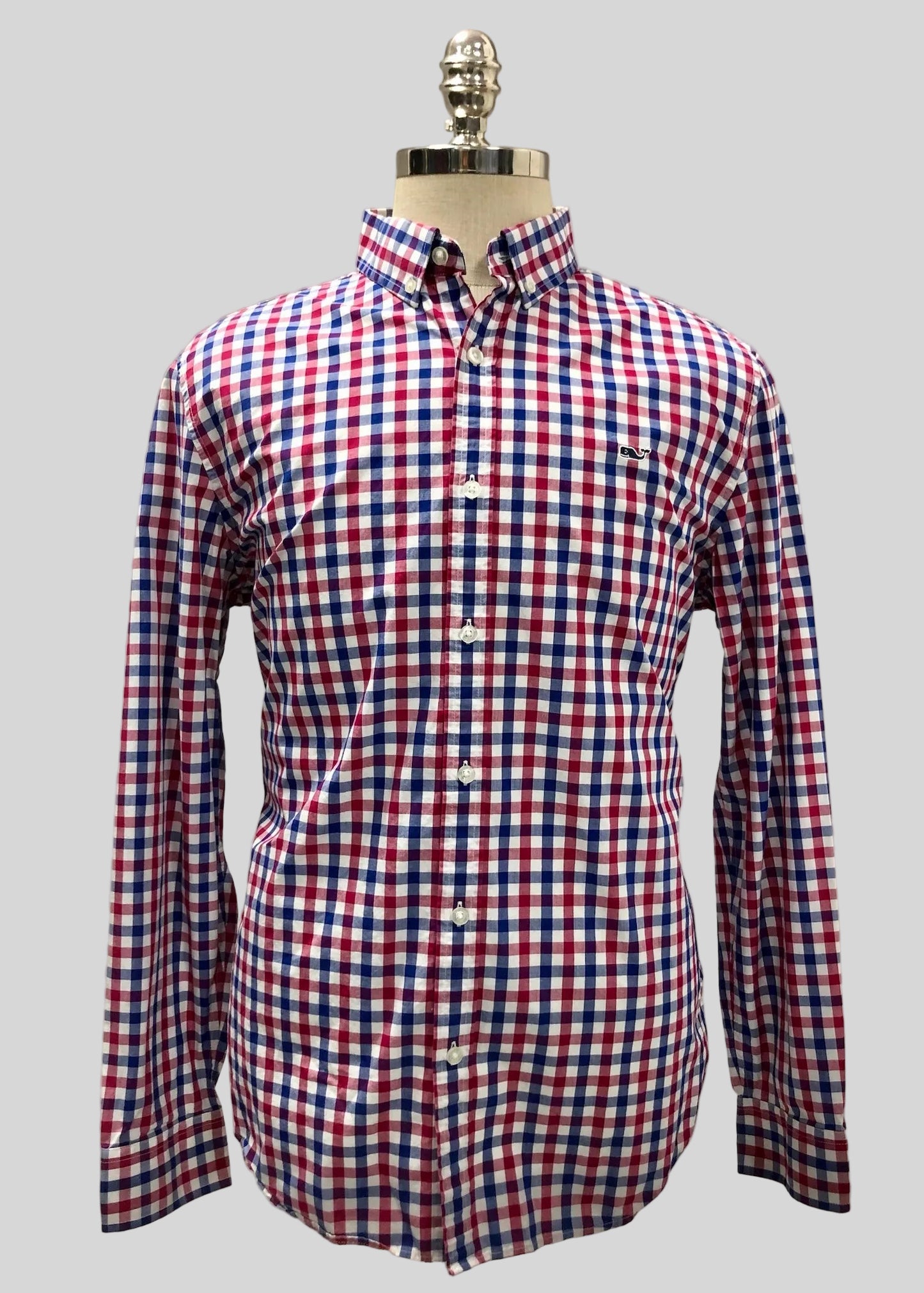 Camisa de botones Vineyard Vines 🐳 de cuadros en color rojo, azul y blanco Talla L Entalle Slim Fit
