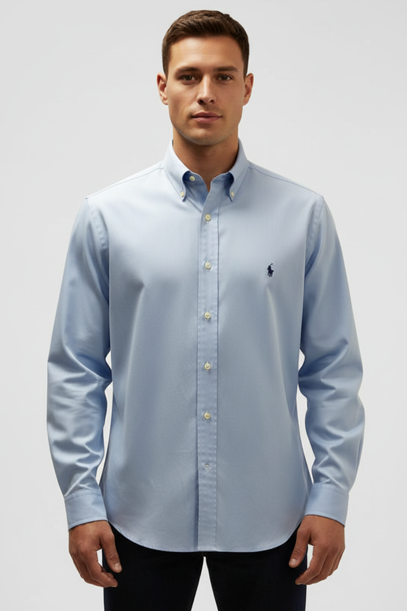 Camisa de botones Polo Ralph Lauren 🏇🏼 en color Celeste Talla XL Entalle Clásico