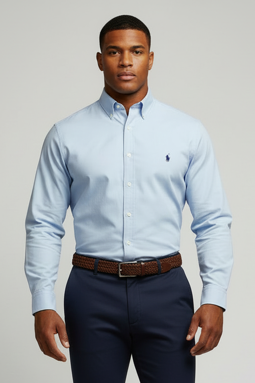 Camisa de botones Polo Ralph Lauren 🏇🏼 en color Celeste Talla XL Entalle Clásico