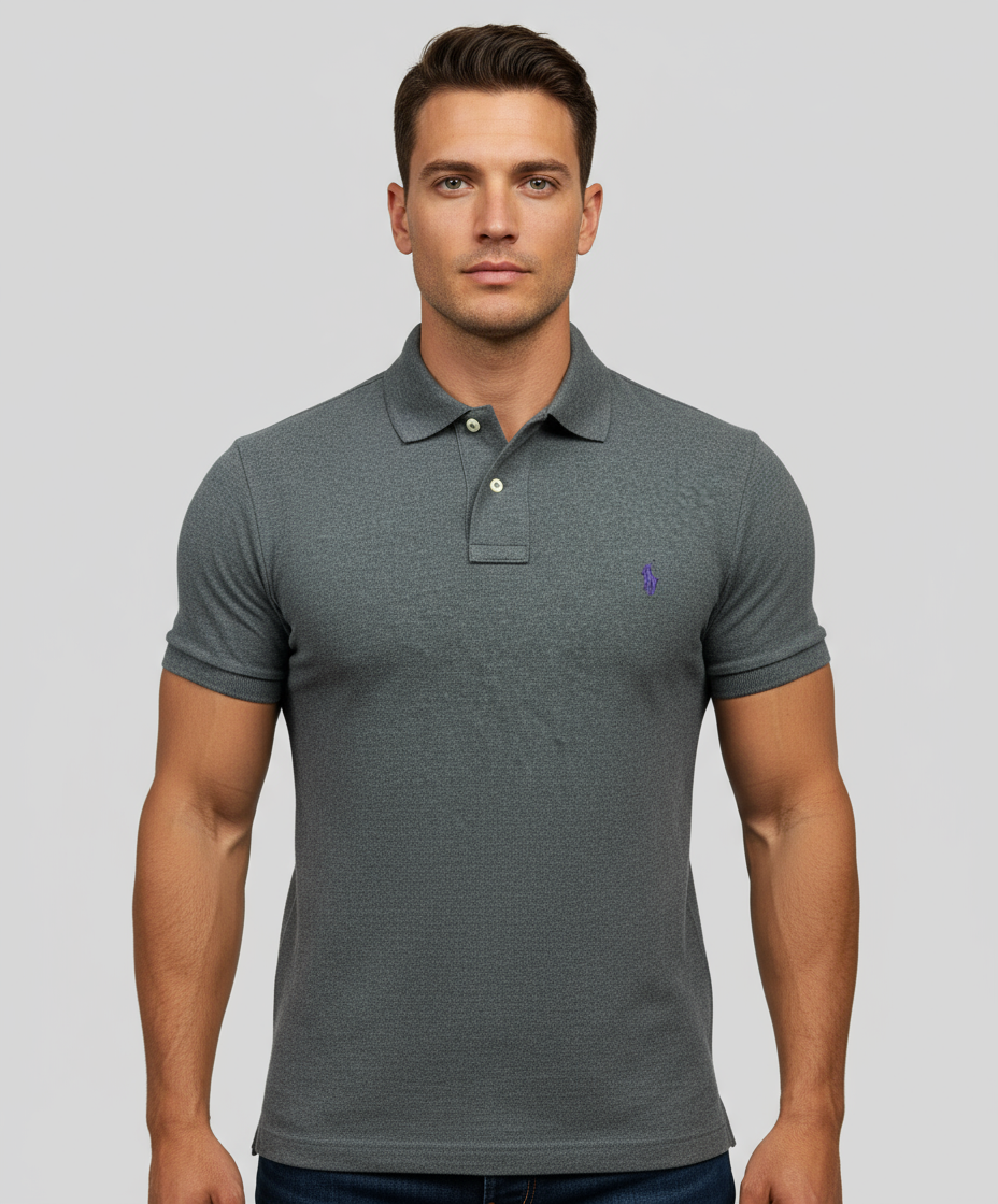 Camiseta Polo Ralph Lauren 🏇🏼 color gris oscuro Talla S Custom Fit