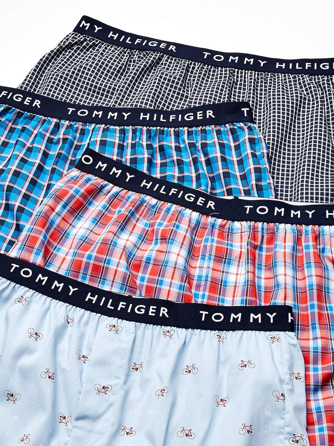 Paquete de 4 Boxer Briefs Tommy Hilfiger 🇺🇸 Clásicos de Tela algodón con patrón de cuadros Talla XL