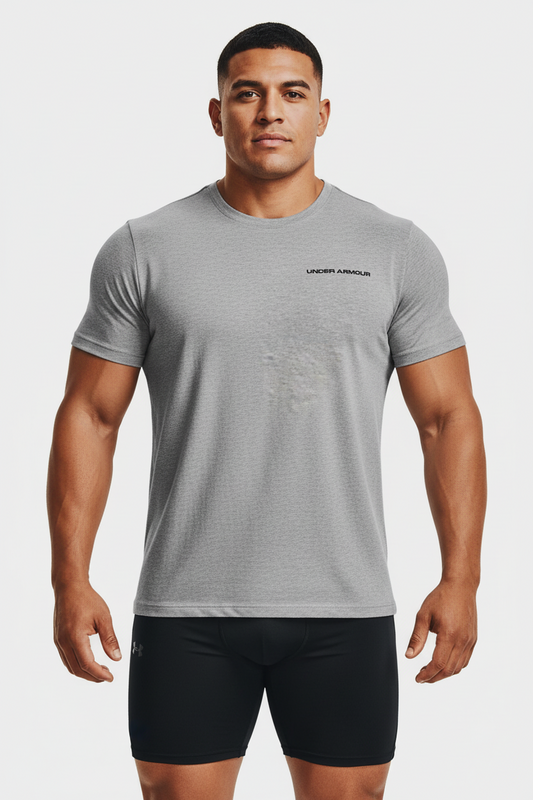 Camiseta de entrenamiento cuello redondo Under Armour 🏋🏽 color gris manga corta Talla M
